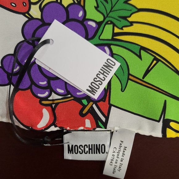 Moschino Toy-Bear Fruit Print Silk Scarf - Picture 2 of 2